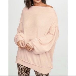 Free People Main Squeeze Hacci Oversized Thermal In Nectar
